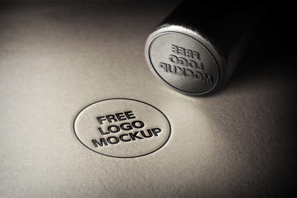 Metal Logo Stamp Mockup