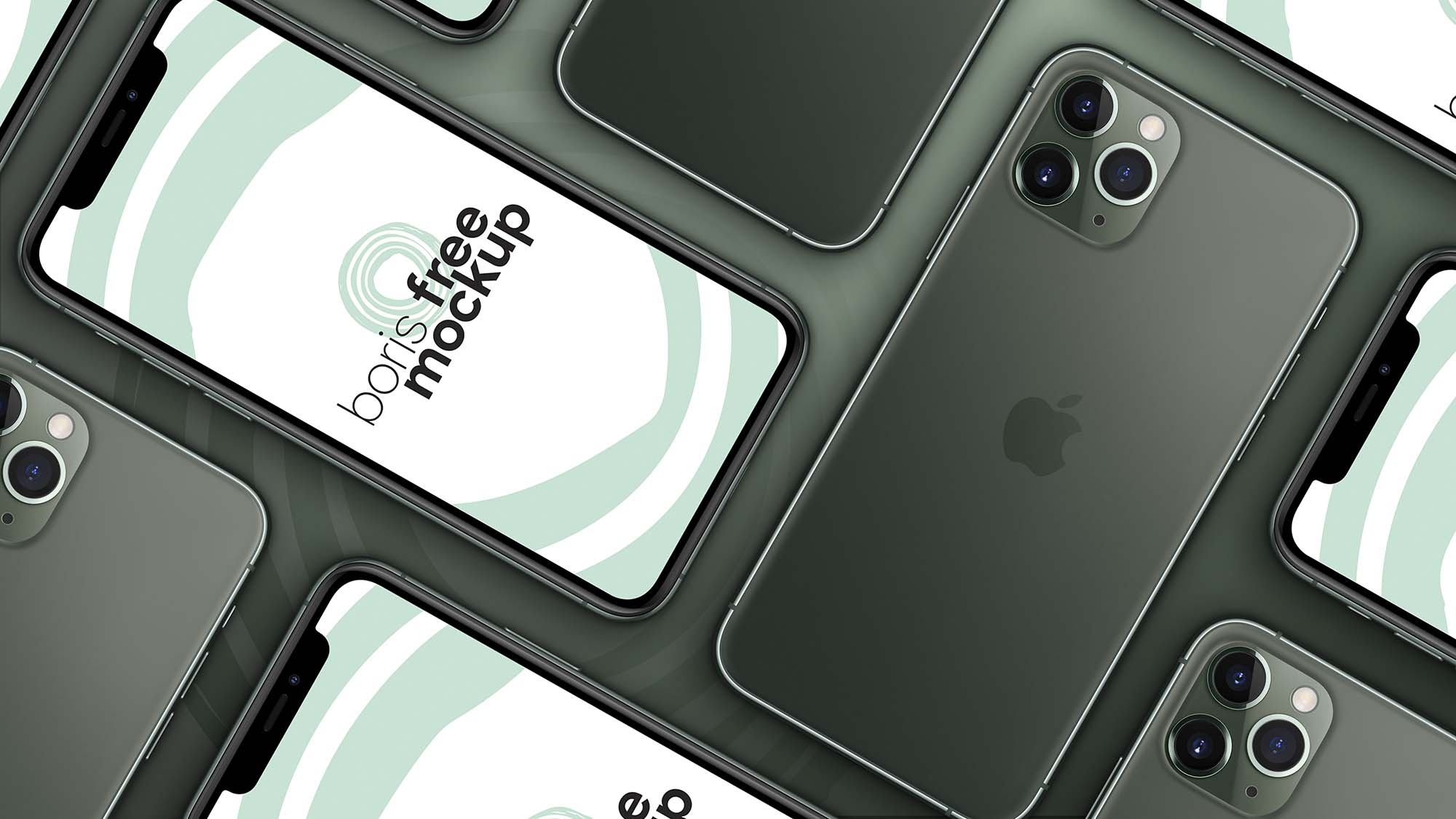 Multiple iPhone 11 Pro Max Mockup