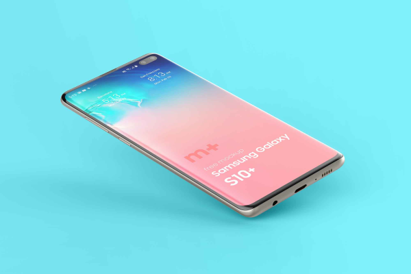 Tilting Samsung Galaxy S10+ Mockup