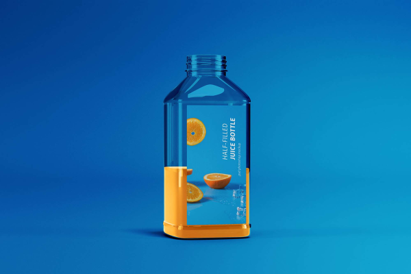 Half-filled Juice Bottle Mockup