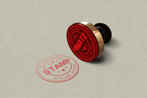 Tiny Round Stamp Mockup