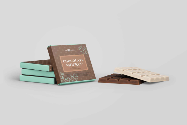 Square Bar of Chocolate Mockup