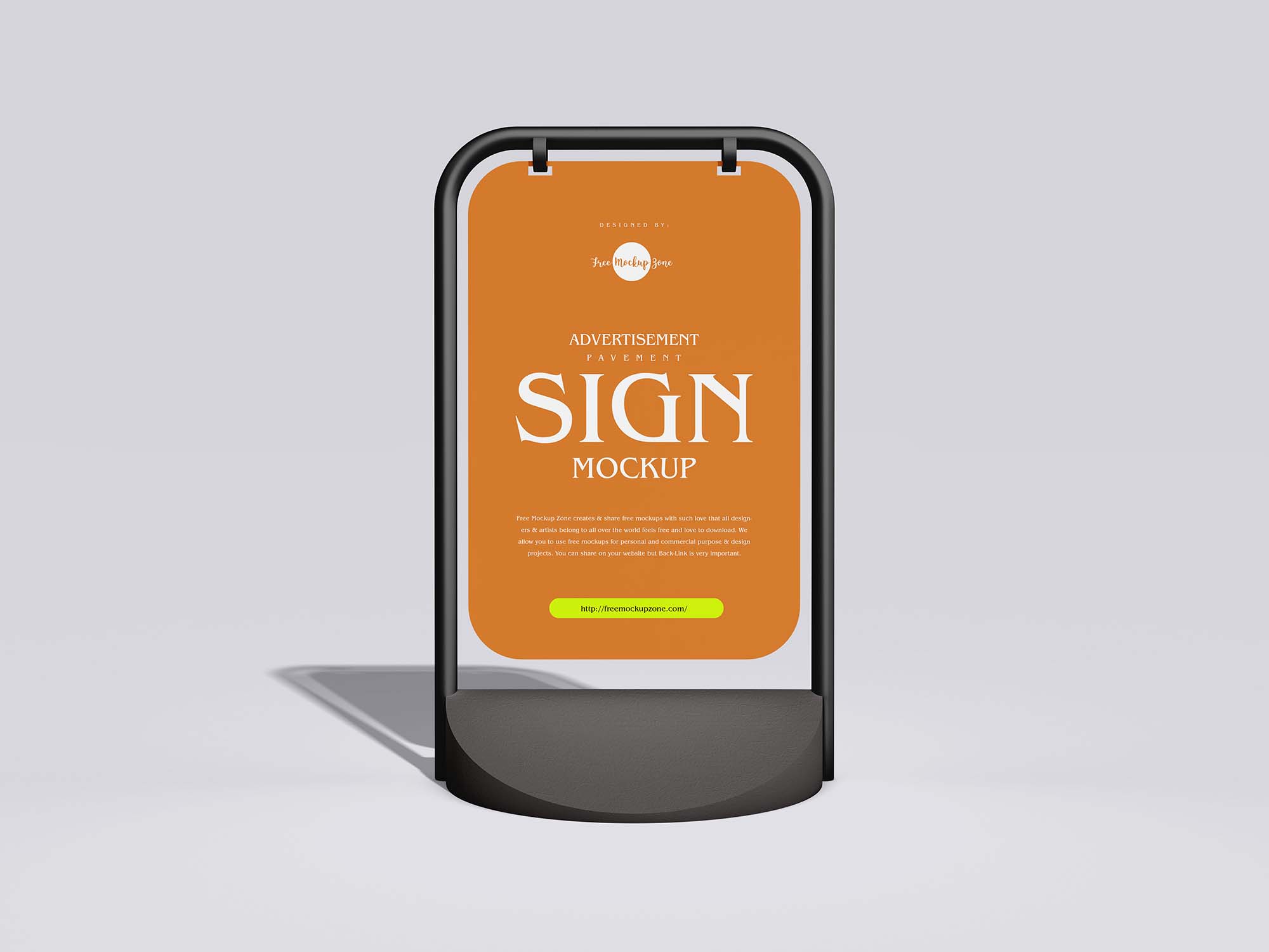 Pavement Advertisement Sign Mockup