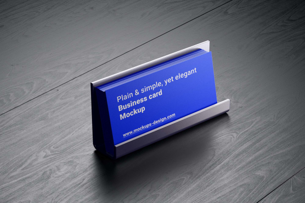 Business Cards in Holder Mockup