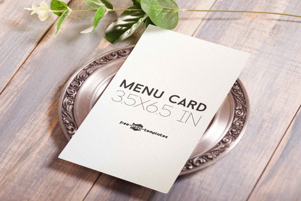 Vertical Menu Card Mockup