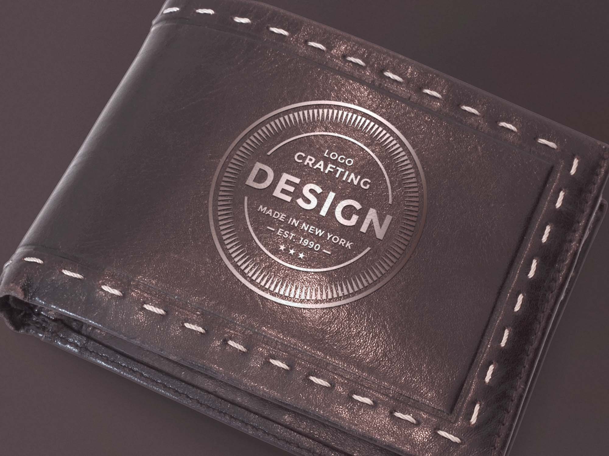 Leather Brown Wallet Mockup