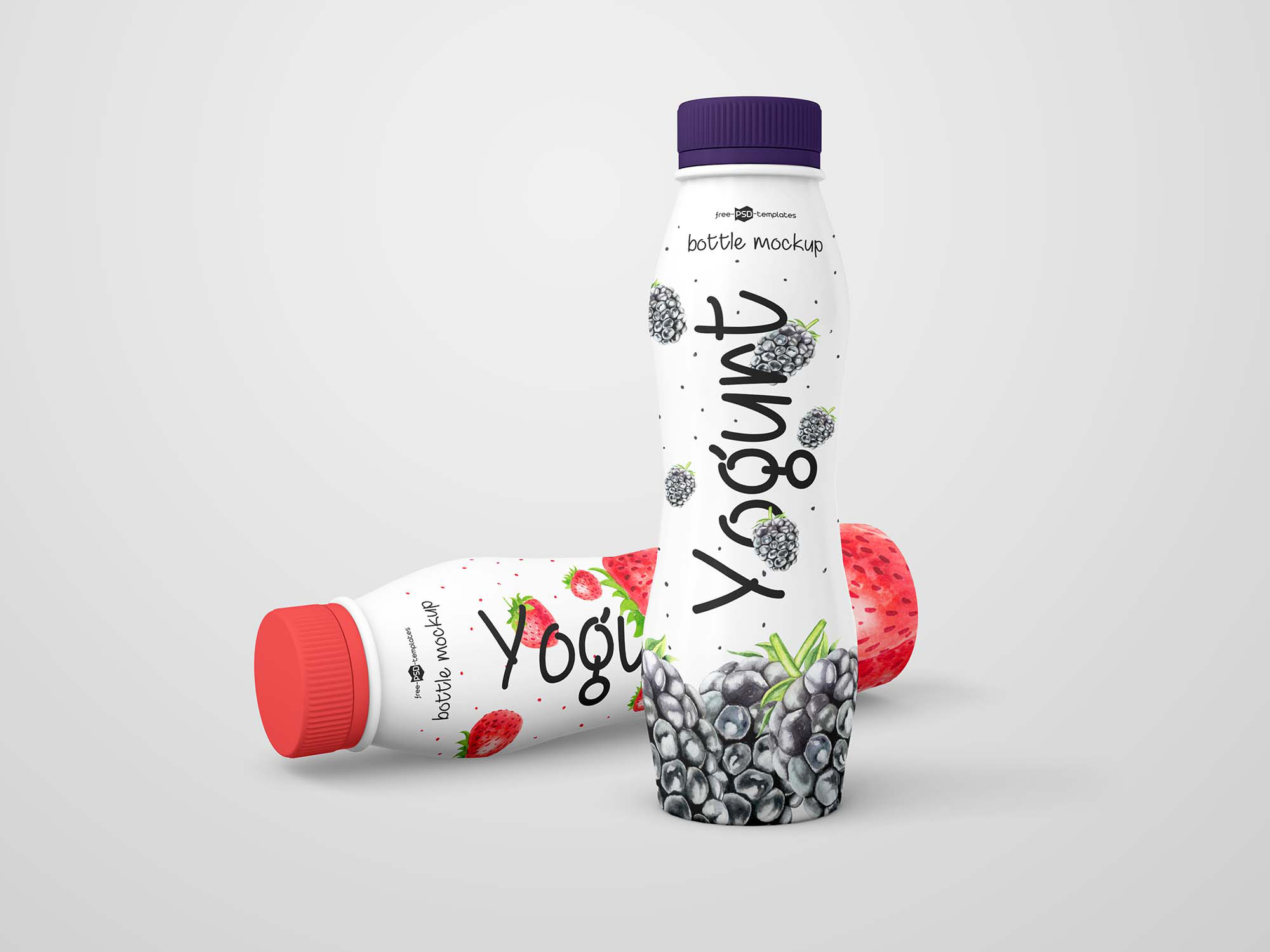 3 Yogurt Bottle Mockups