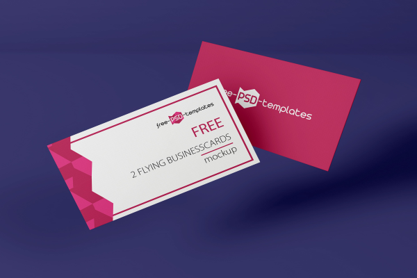 2 Flying Business Card Mockups