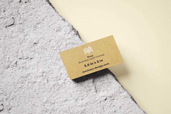Business Card on Natural Rock Mockup