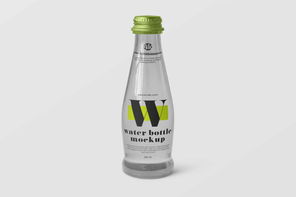 Little Glass Water Bottle Mockup