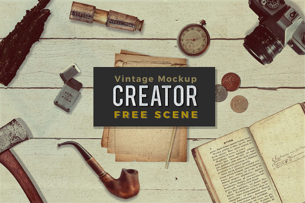 Vintage Mockup Scene Creator