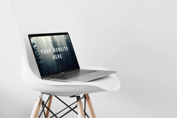 MacBook Pro Mockup on Chair