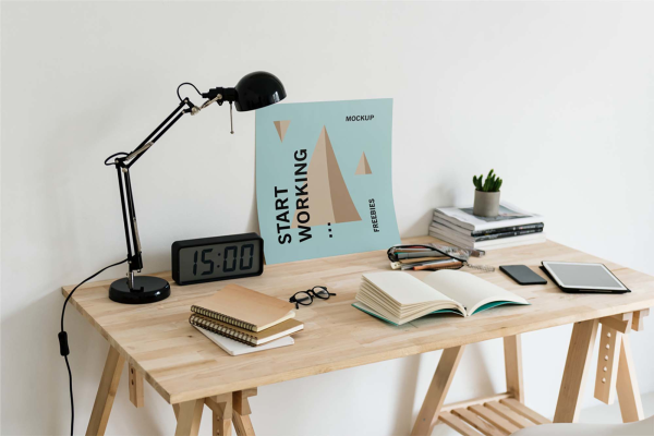 Poster on Desk Mockup