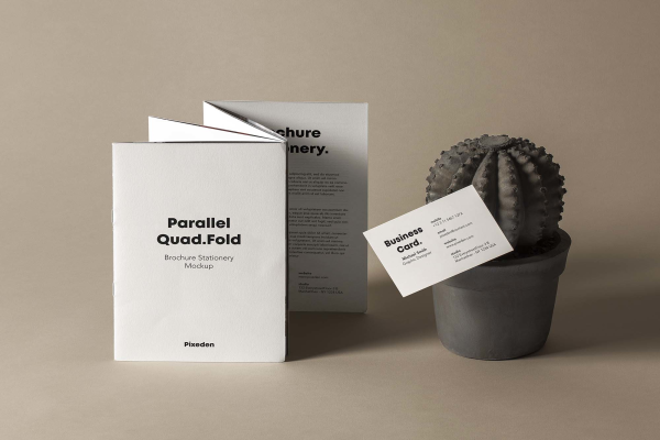 Quad Fold Brochure Mockup