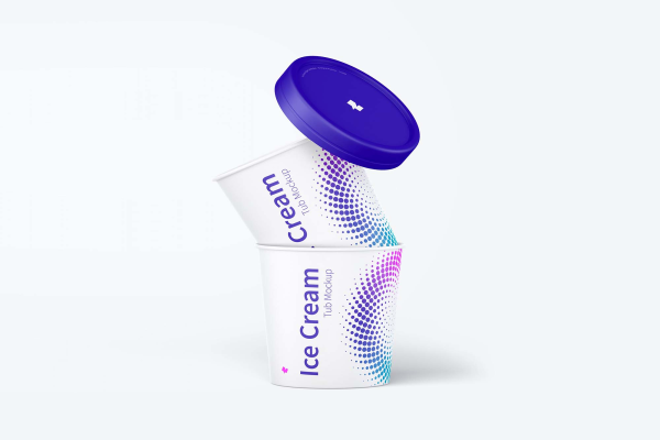 Ice Cream Paper Tub Mockup