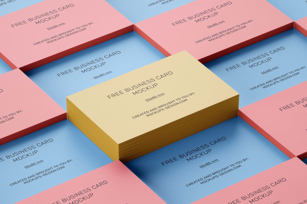 Stacked Business Cards Mockup