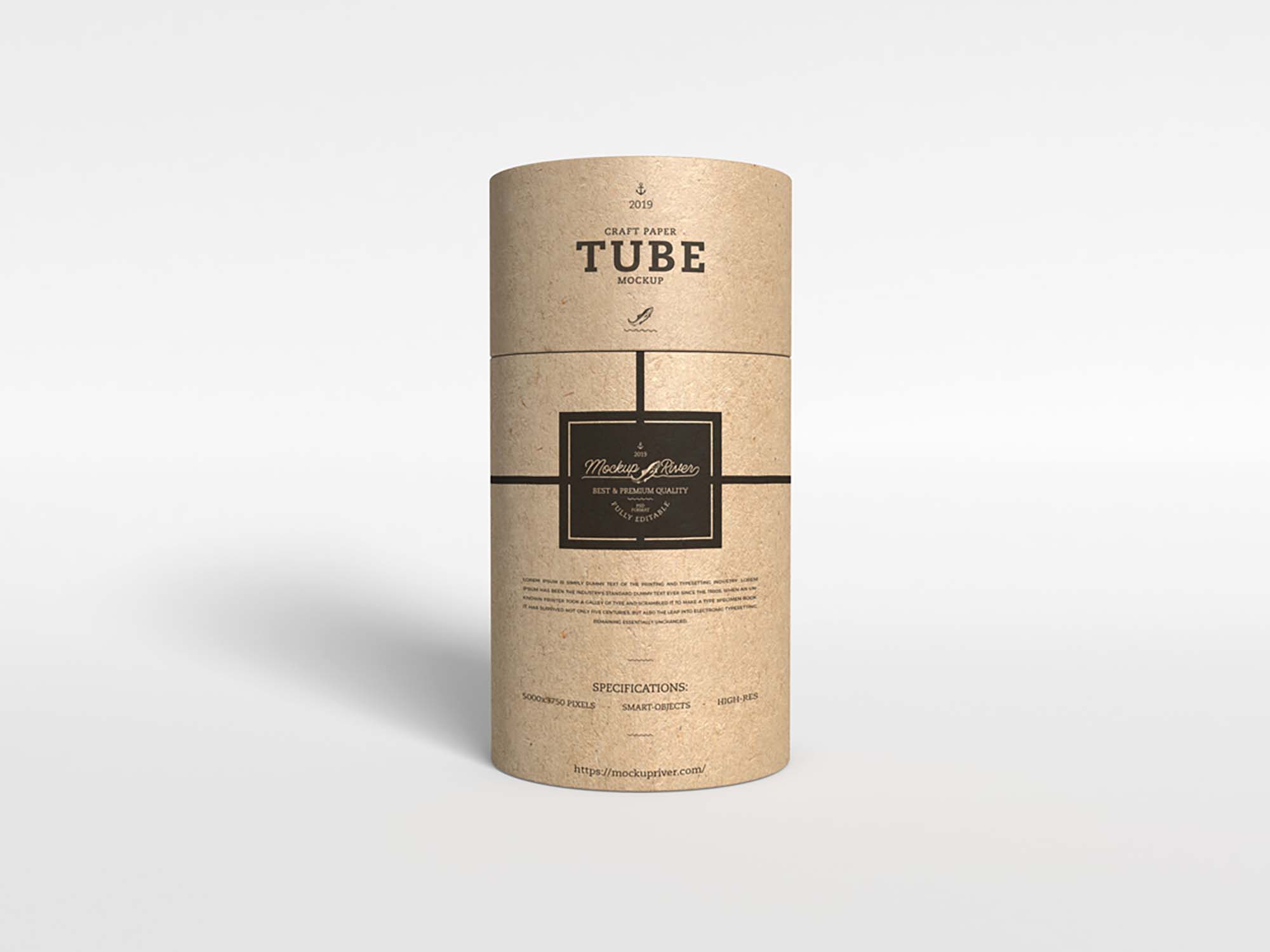 Craft Paper Tube Mockup