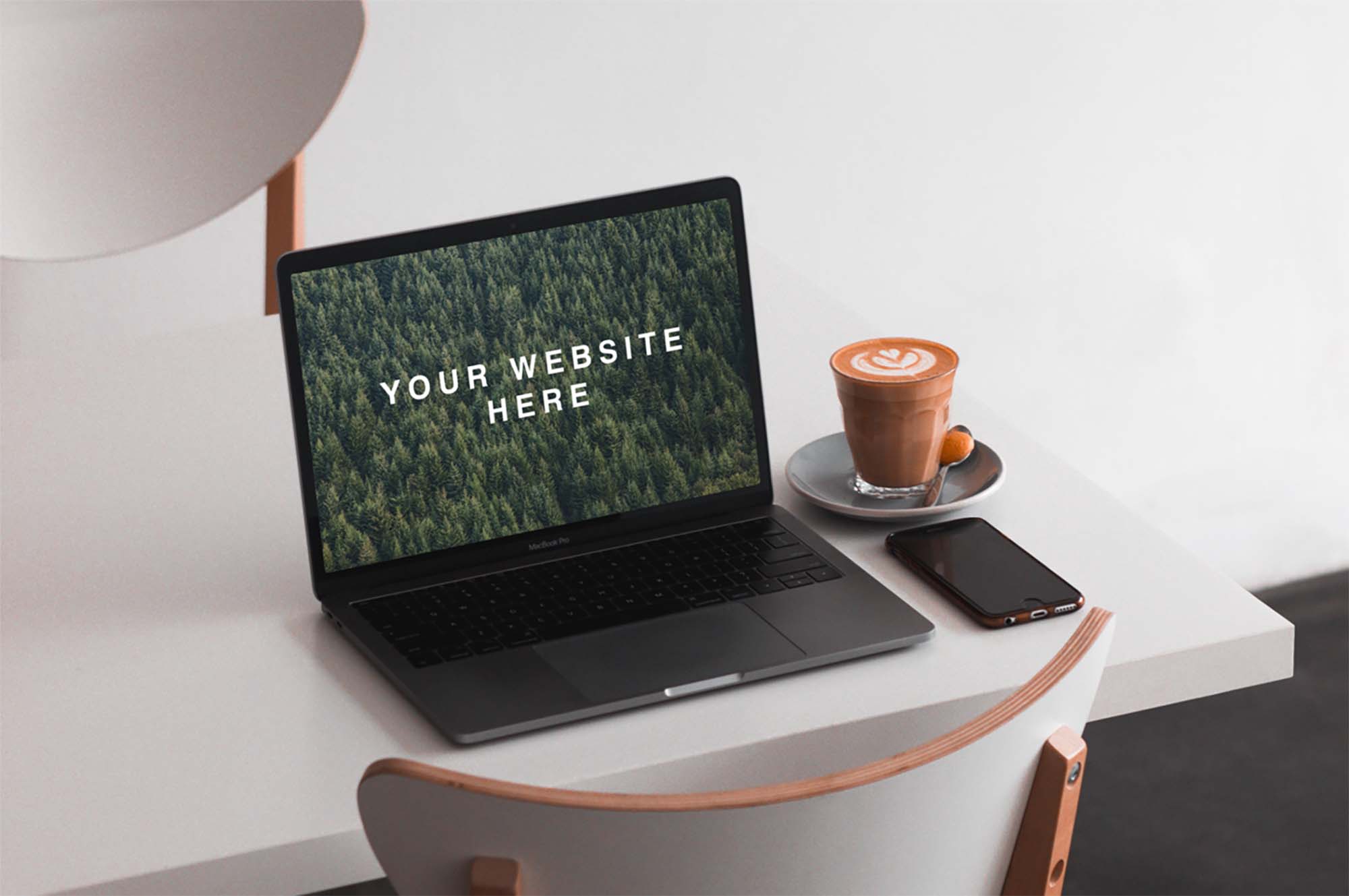 MacBook on Table Mockup