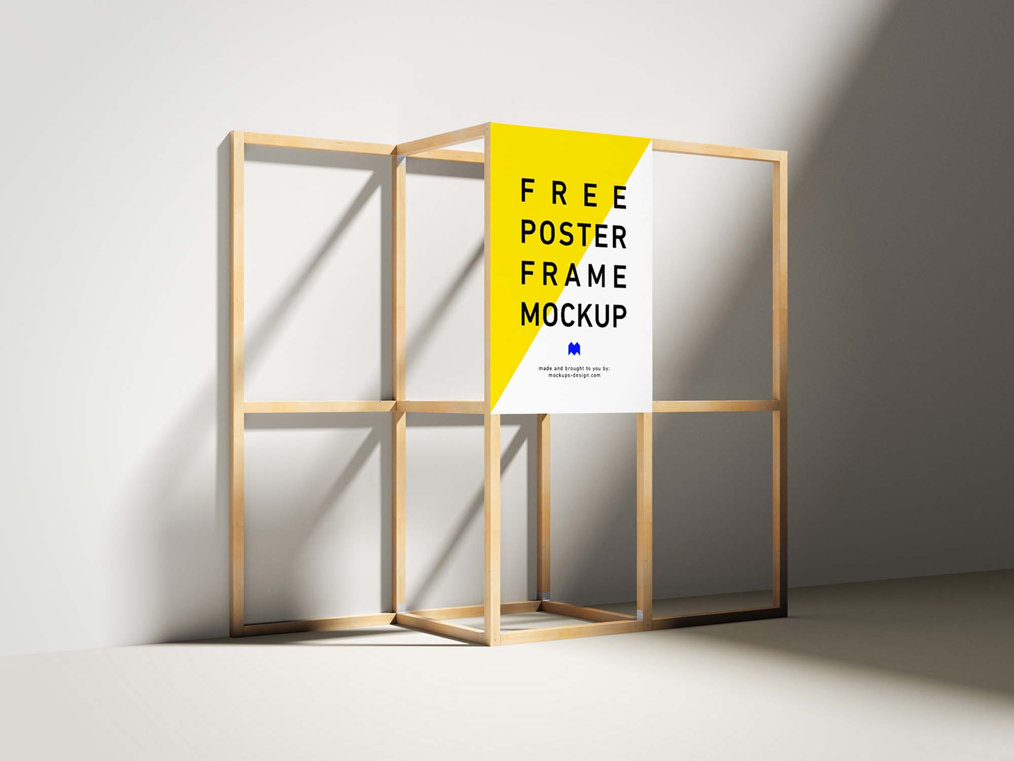 Wooden Frame Poster Mockup