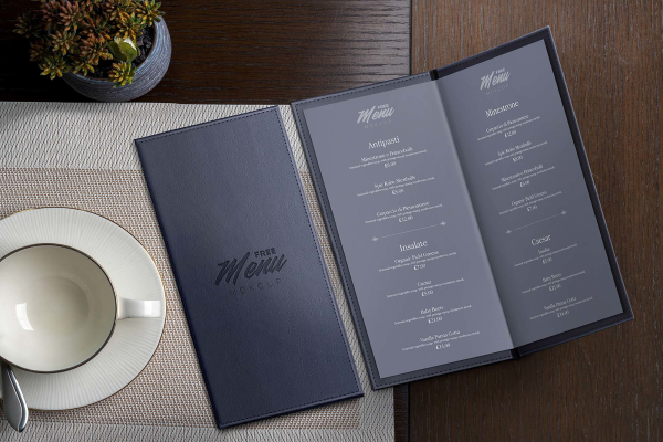 Leather Restaurant Menu Mockup