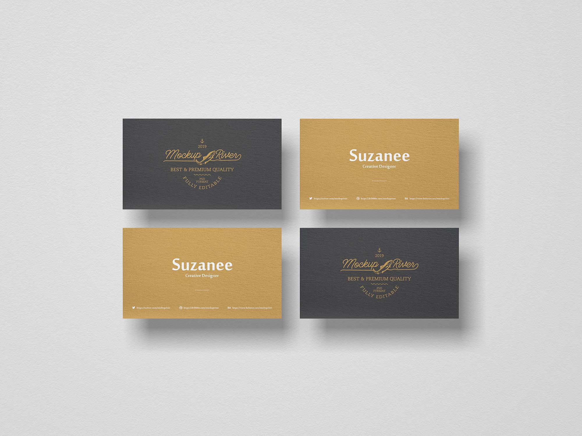 Top Business Card Mockup