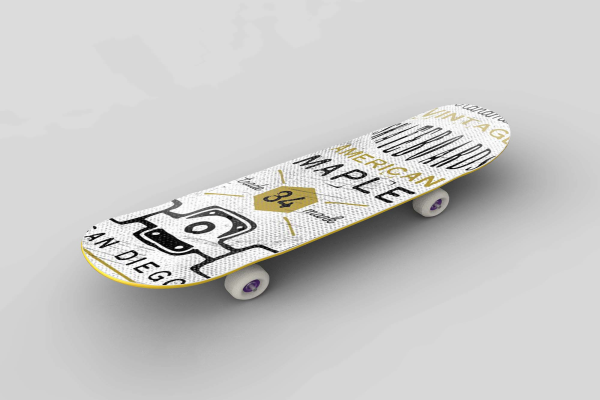 Skateboard on Street Mockup