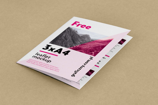 Pinky Trifold Leaflet Mockup