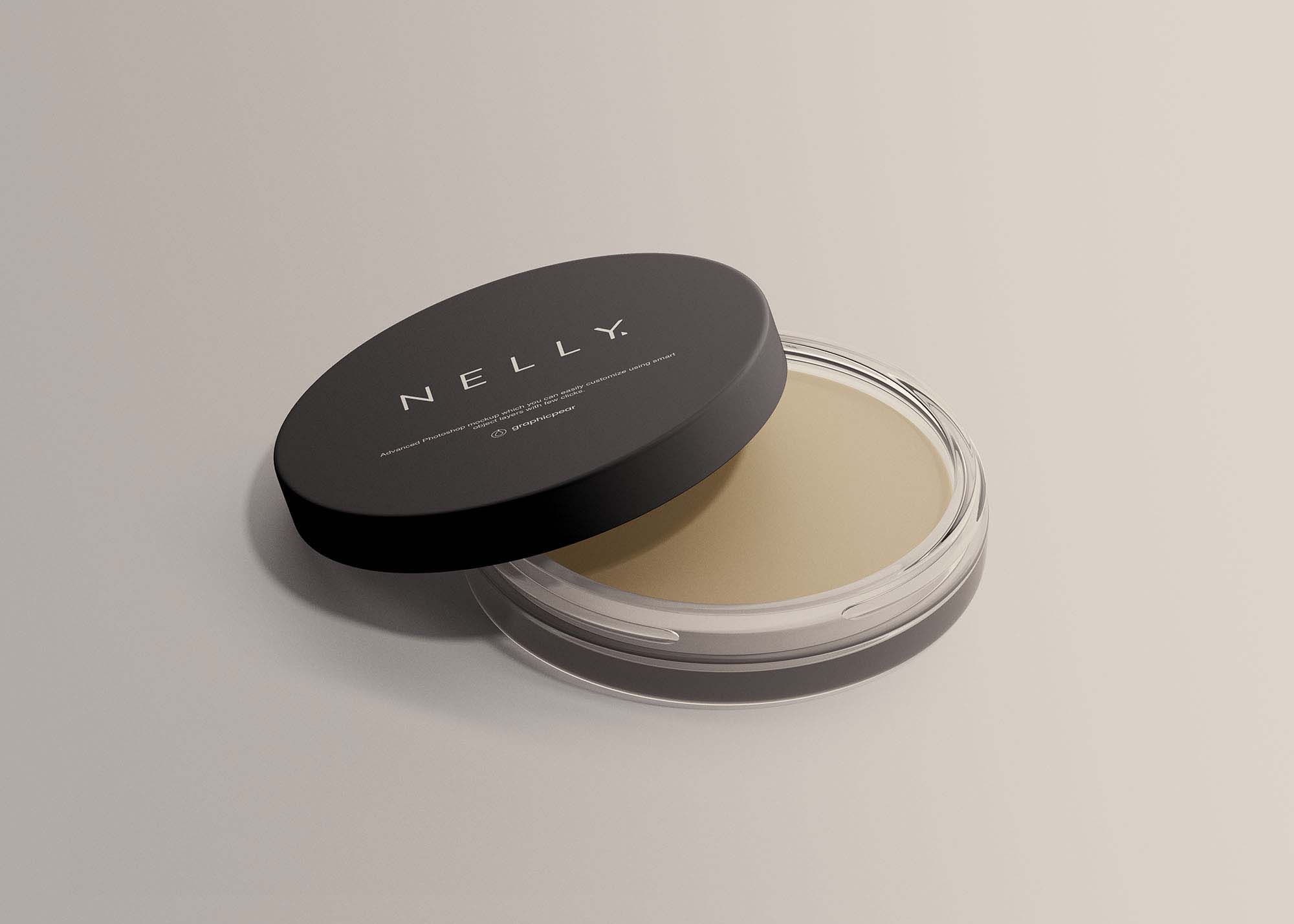 Glass Cosmetic Jar Mockup