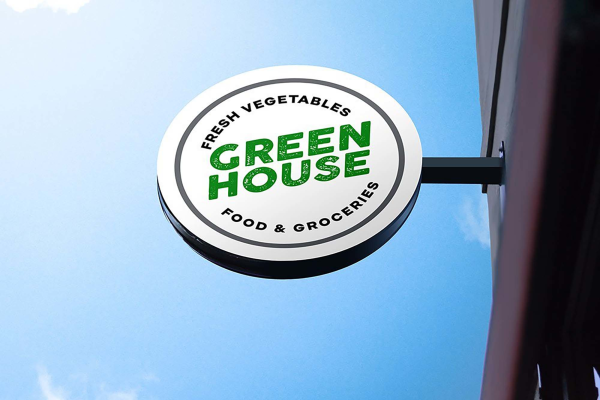 Wall Sign Outdoor Mockup