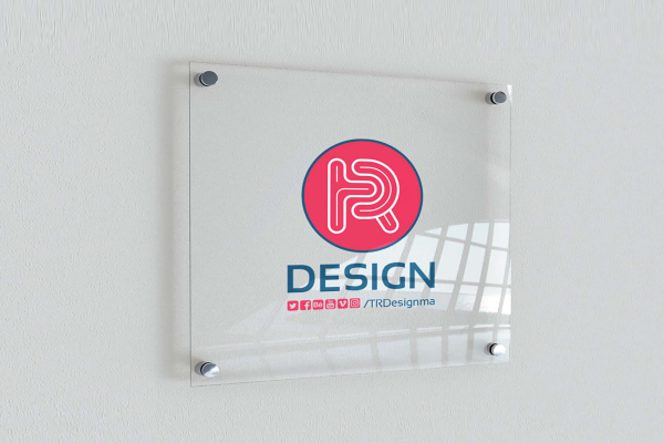 New Indoor Glass Signage Mockup