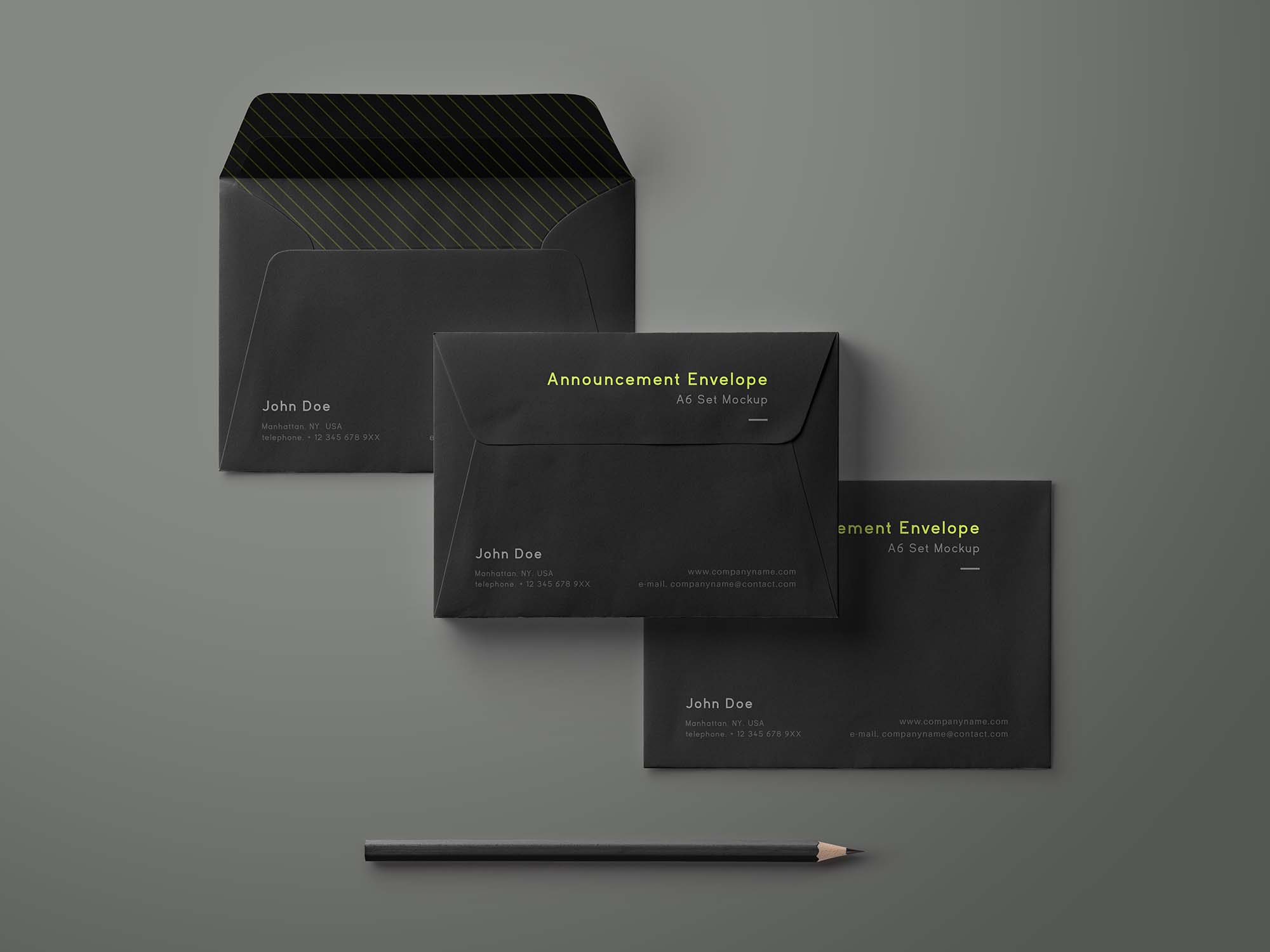 Dark Envelope Mockup Set