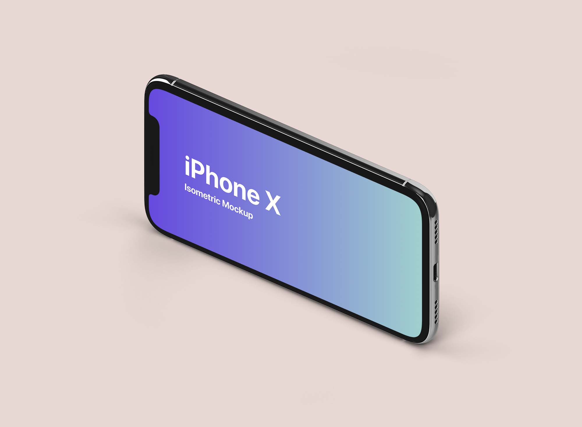 Isometric Landscape iPhone X Mockup