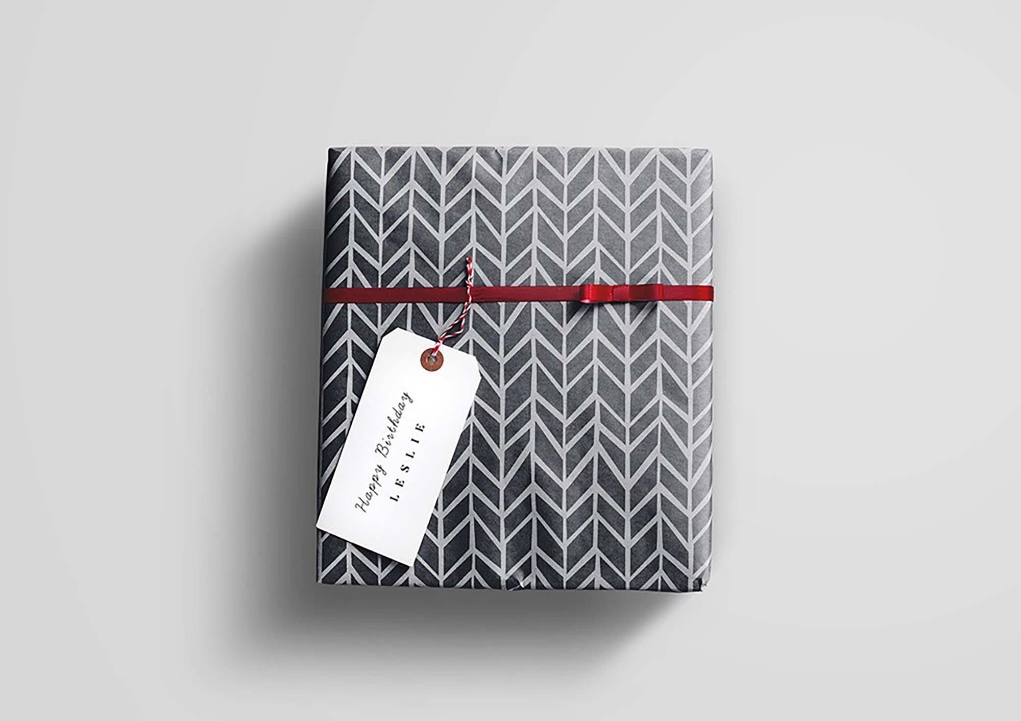 Small Gift Wrap Box Mockup