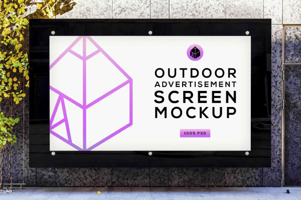 Outdoor Creative Advertising Screen Mockup