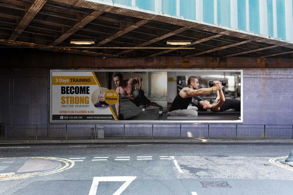 Under Flyover Billboard Mockup
