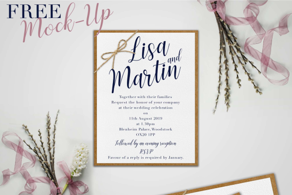 Beautiful Wedding Invitation Mockup