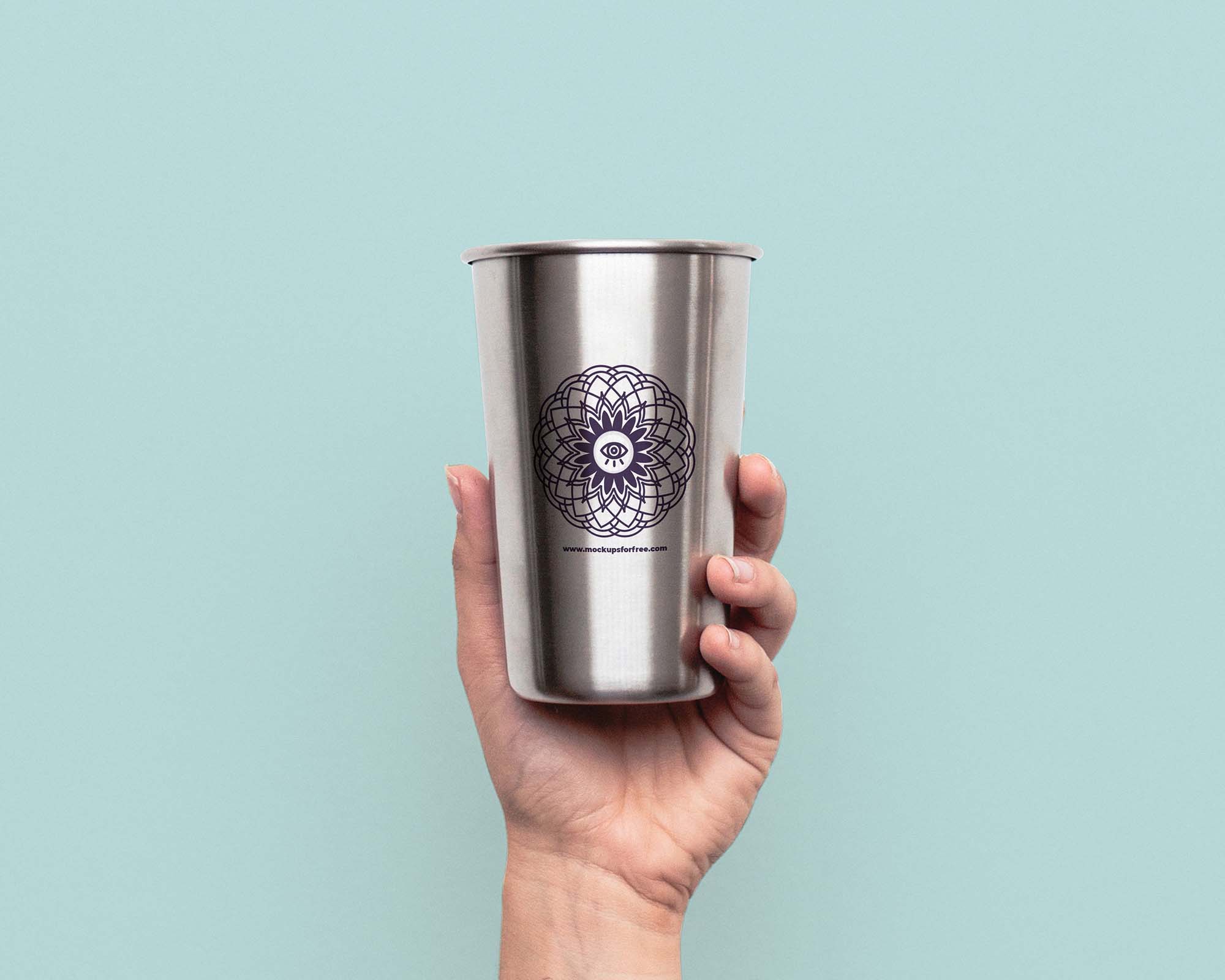 Metal Shaker in Hand Mockup