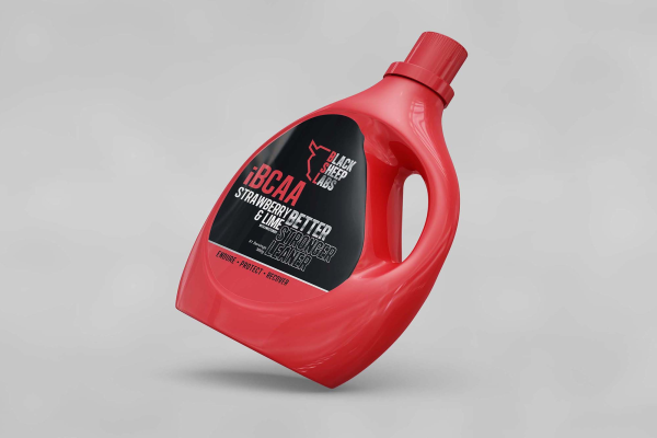 Nutrition Supplement Red Bottle Mockup