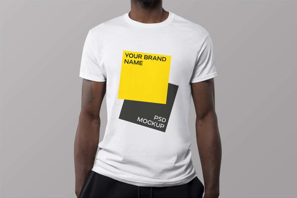 Man T-Shirt White Mockup