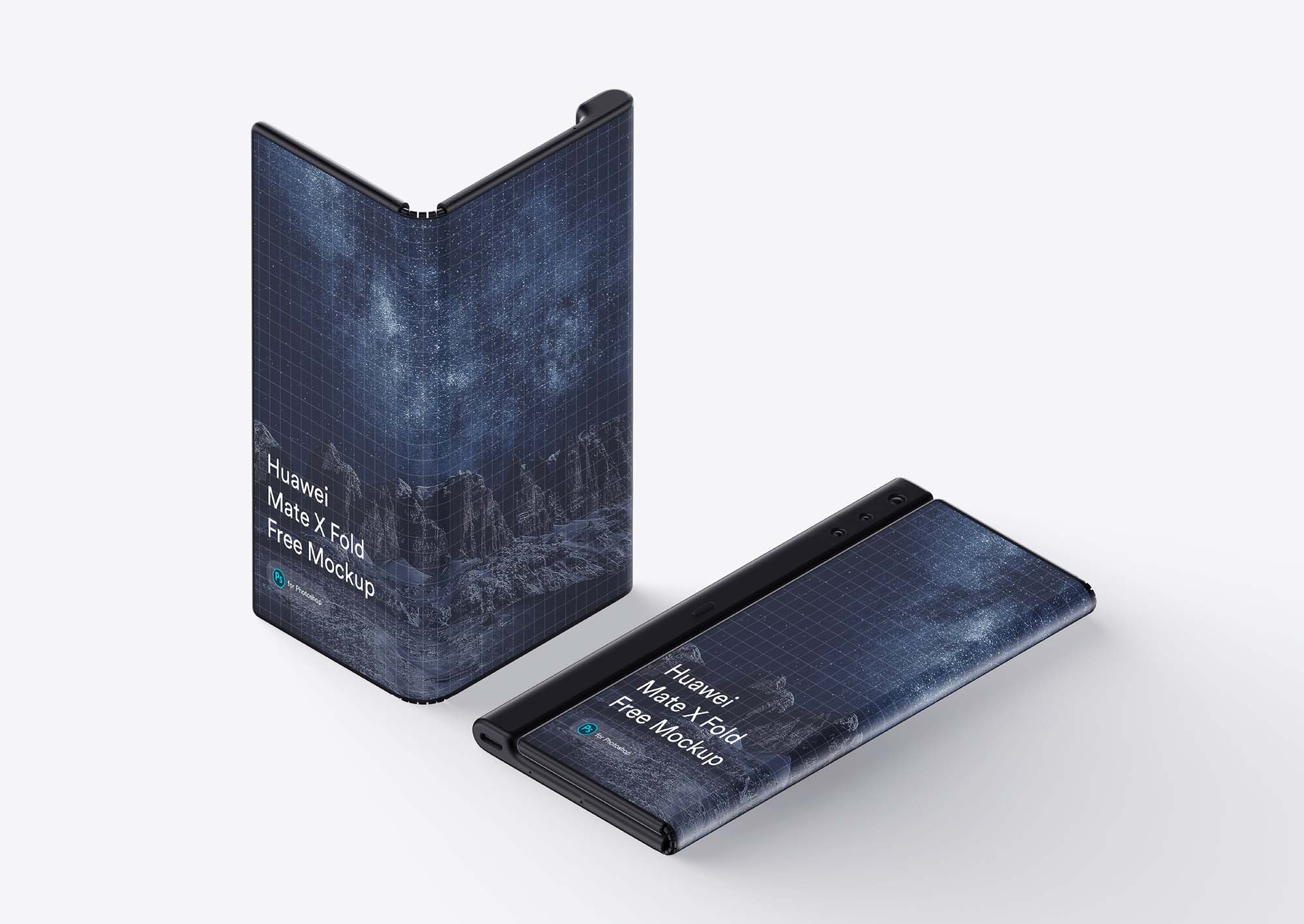 New Huawei Mate X Phone PSD Mockup (Free)
