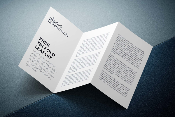 Dark Trifold Leaflet Mockup