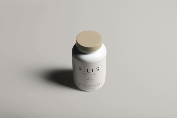 Realistic Pills Bottle Mockup