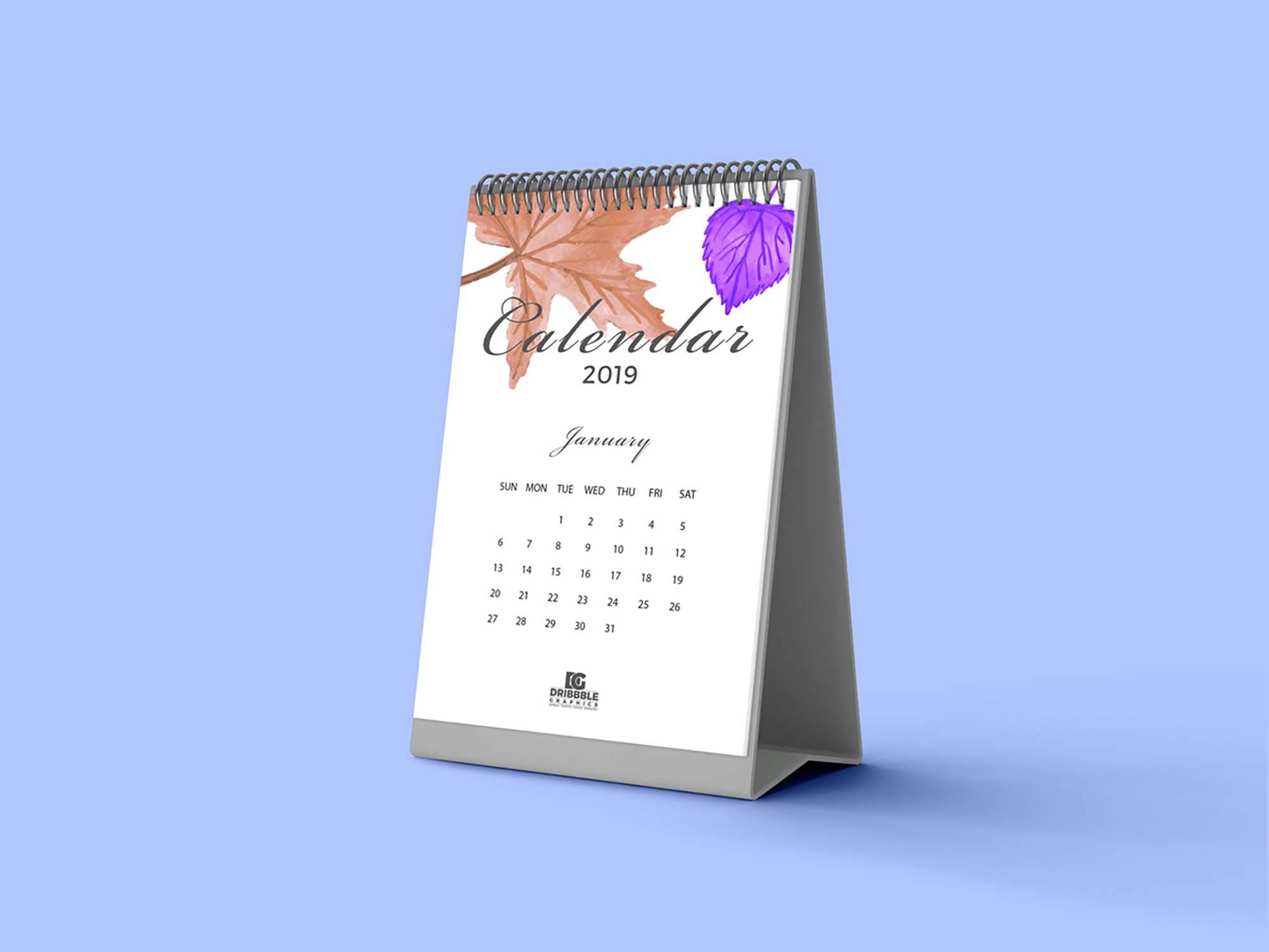 Standing Desk Calendar Mockup