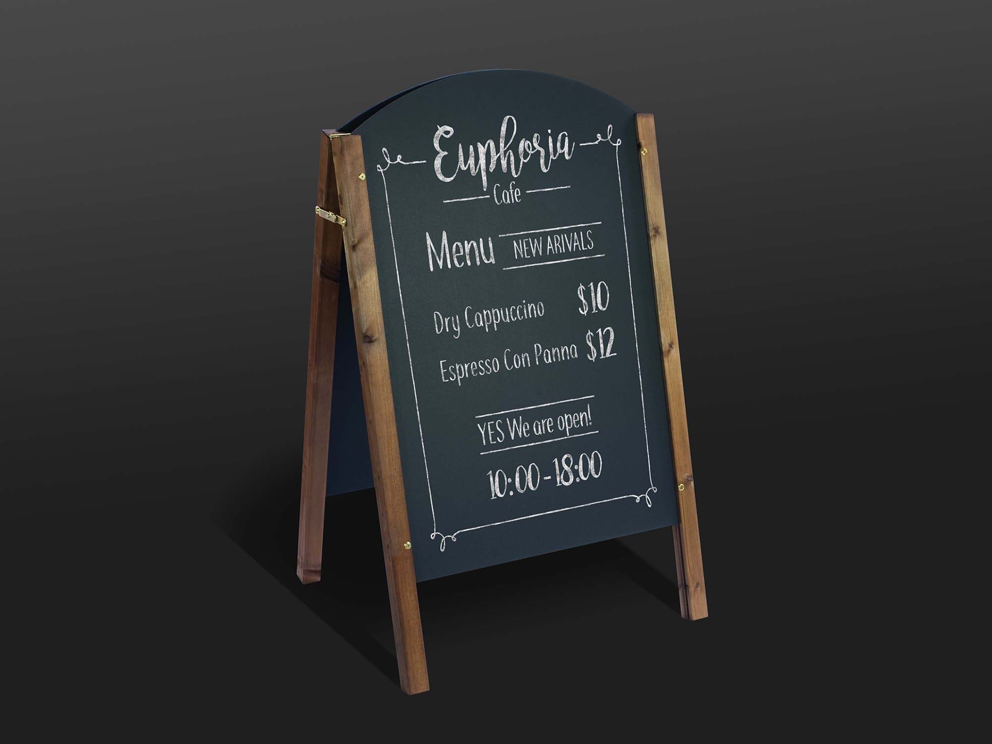 A-Frame Chalkboard Restaurant Menu Mockup