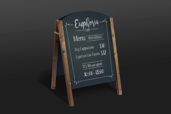 A-Frame Chalkboard Restaurant Menu Mockup