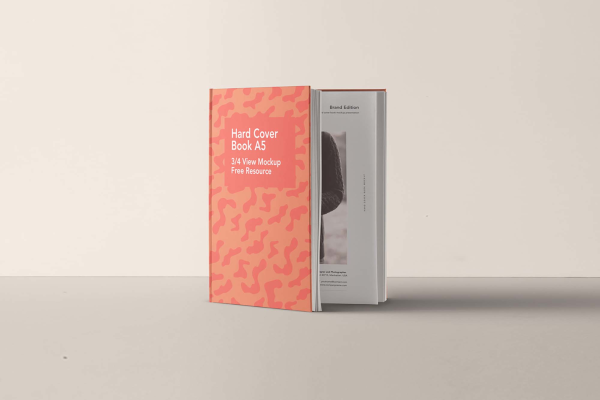 A5 Hardcover Book Mockup