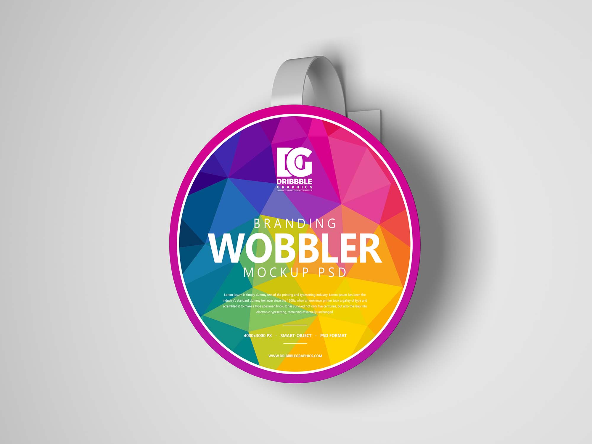 Wobbler Hanging on Wall Mockup