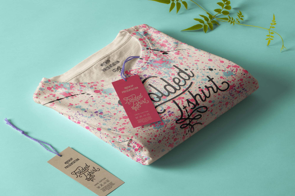 Folded T-Shirt Mockup Template