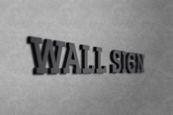 Wall Sign Logo Mockup