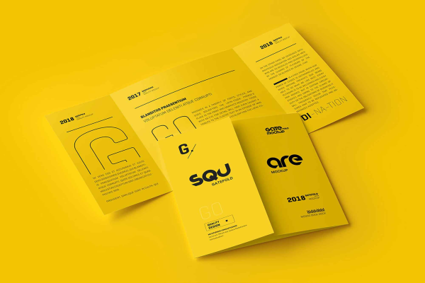 3 Single Gatefold Brochure Mockups